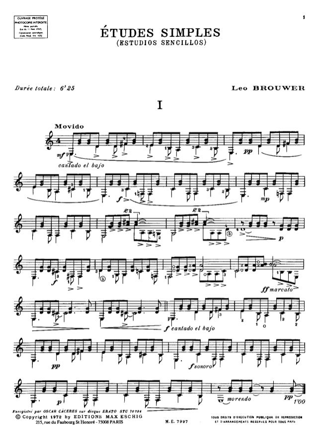 leo brouwer etudes simples